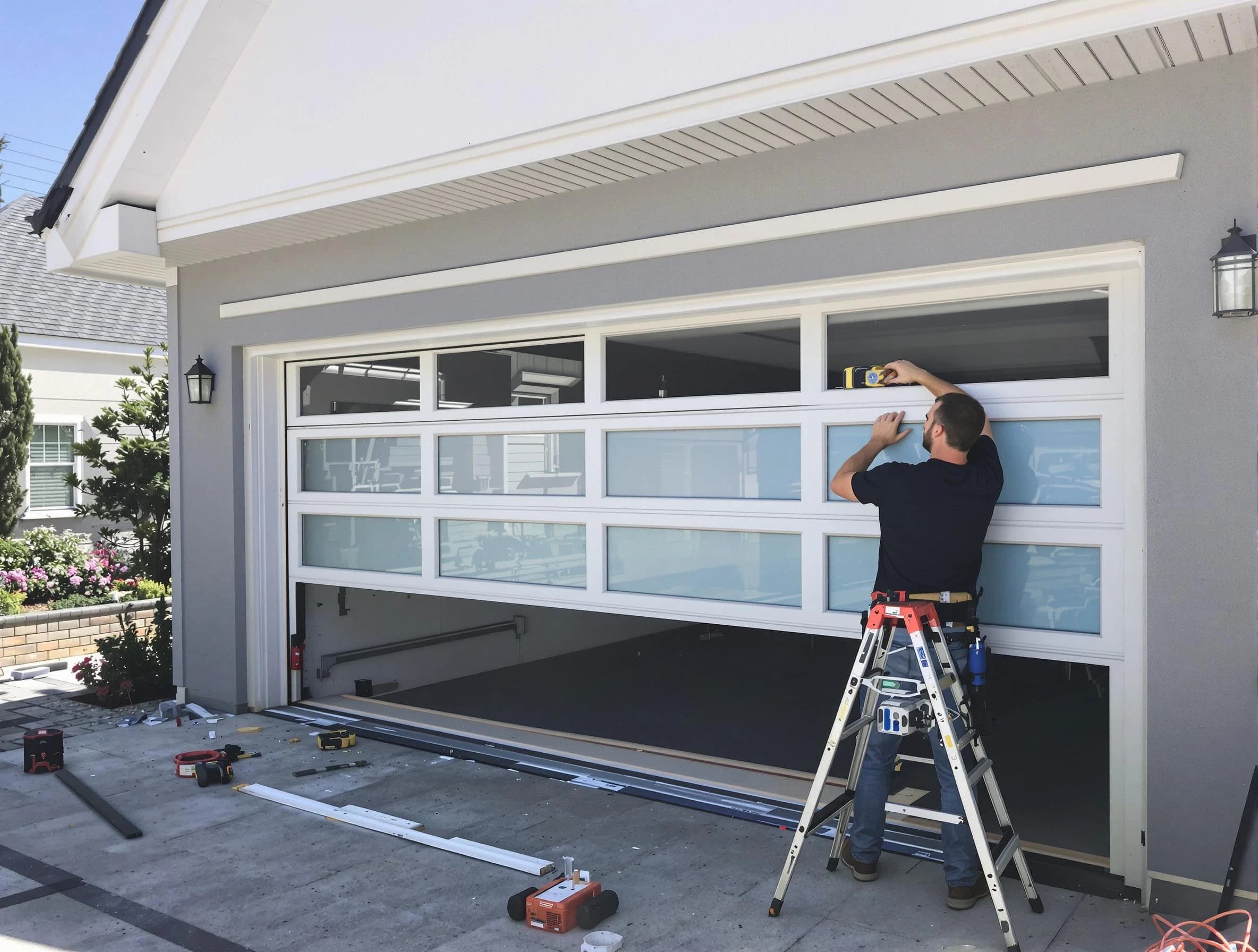 Birmingham Garage Door Repair team performing garage door replacement in Birmingham