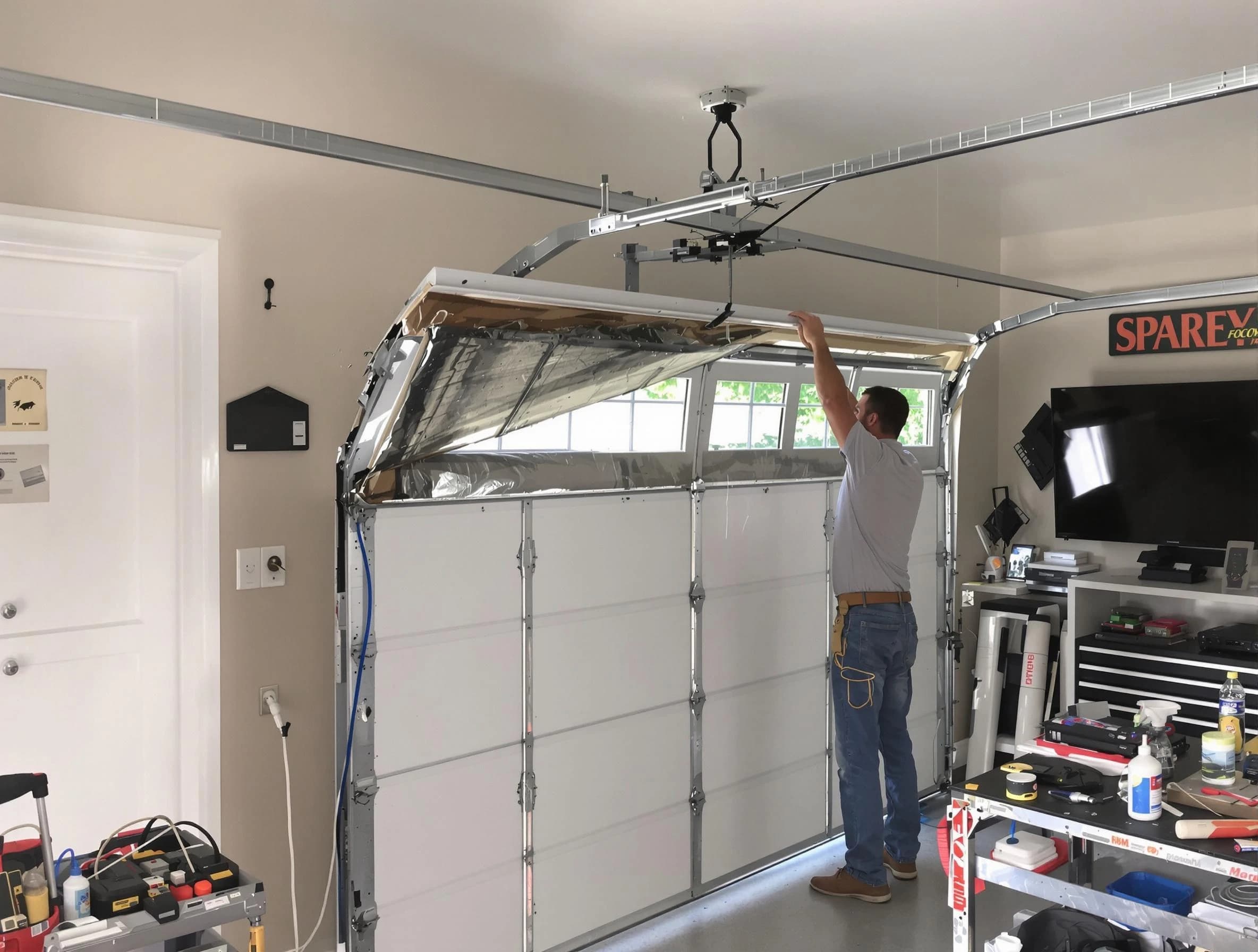 Garage door section replacement by Birmingham Garage Door Repair in Birmingham