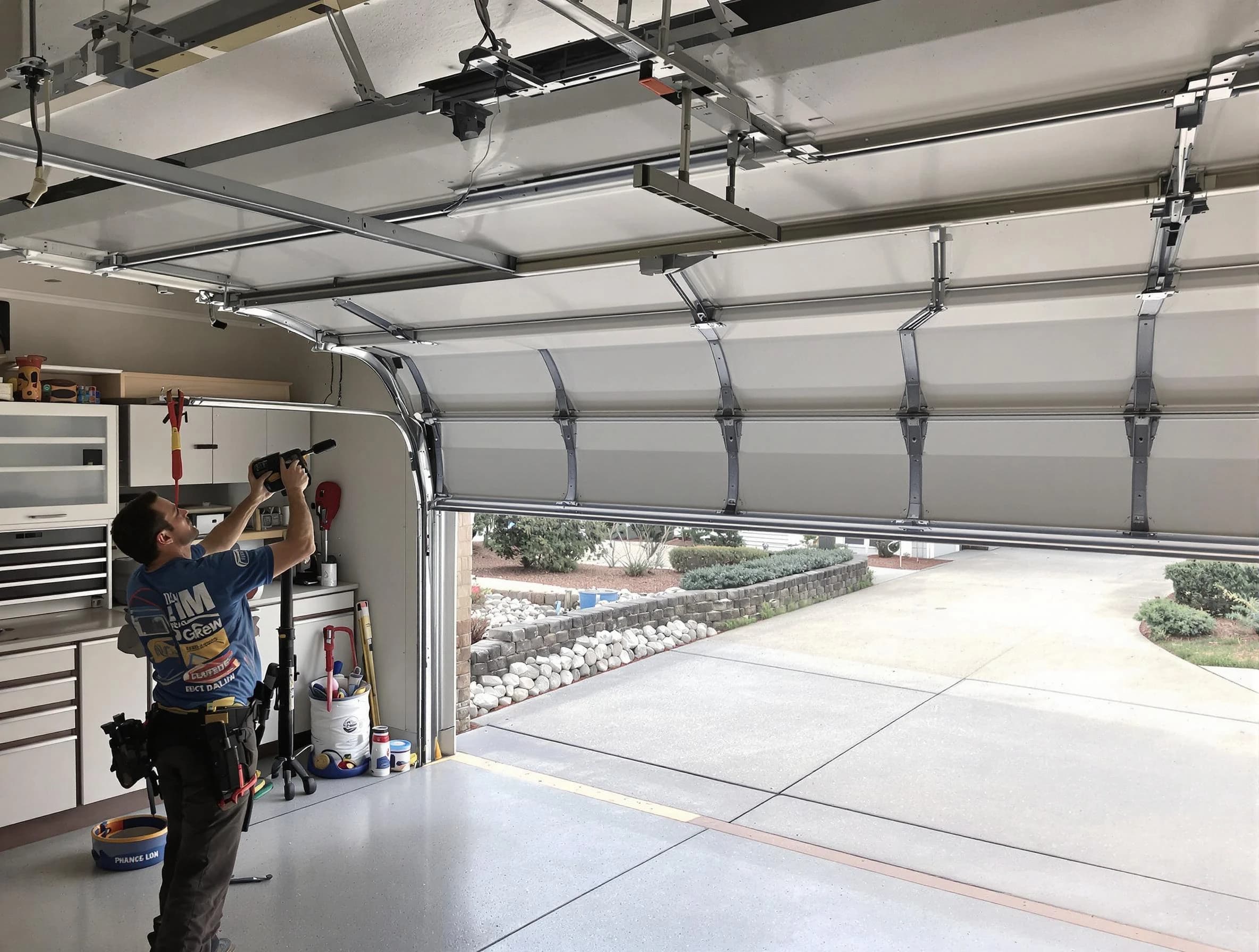 Garage door track repair service by Birmingham Garage Door Repair in Birmingham