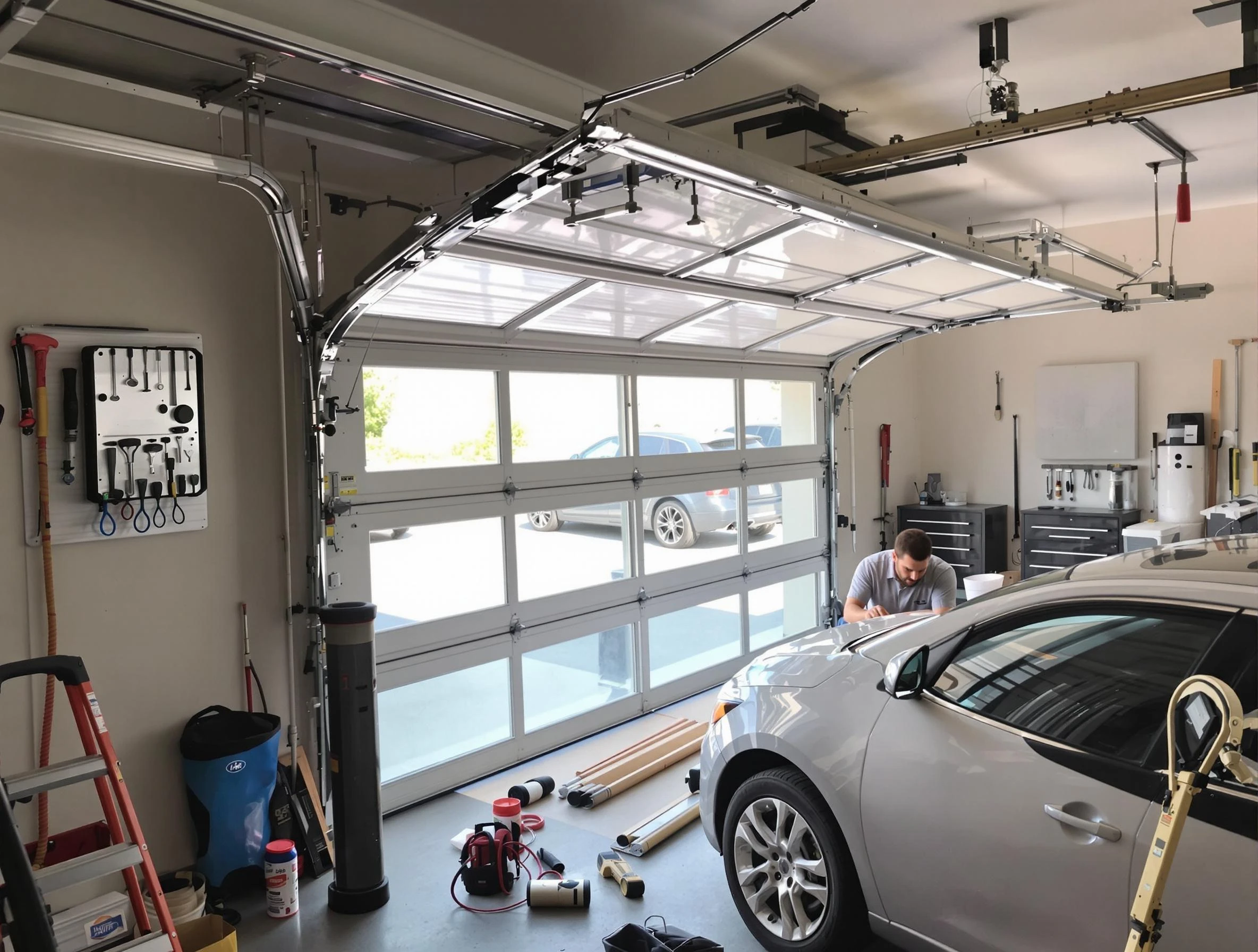 Garage door noise reduction service by Birmingham Garage Door Repair in Birmingham
