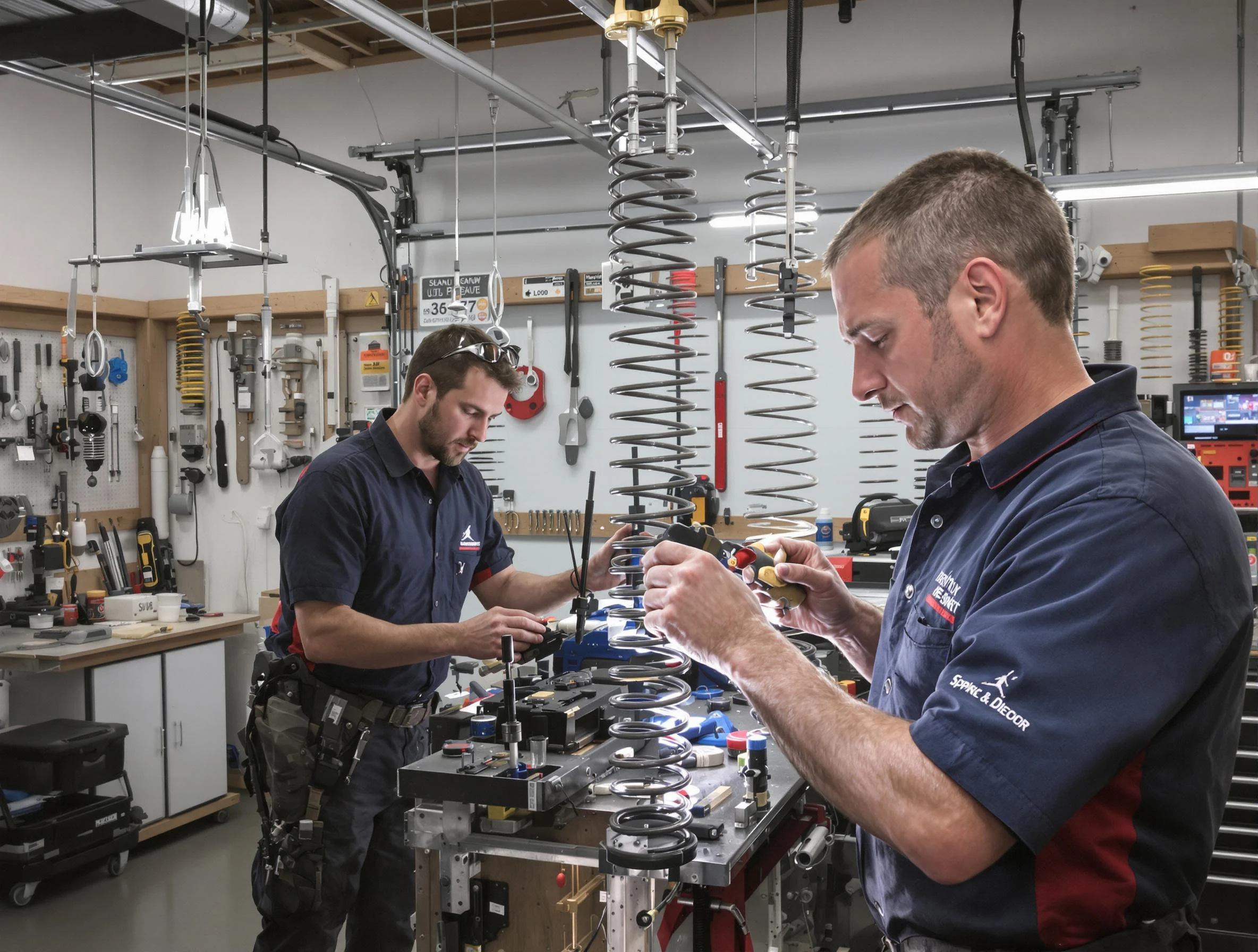Garage door spring repair service by Birmingham Garage Door Repair in Birmingham
